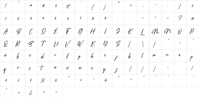 Scotland Regular  glyph index