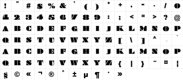 a_BraggaTitulGr Regular  glyph index