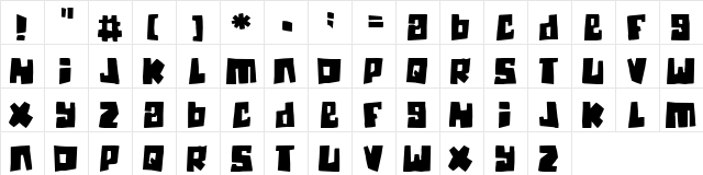 Guinea pigs Regular  glyph index