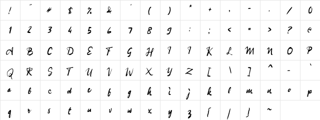 a Berlari Regular  glyph index