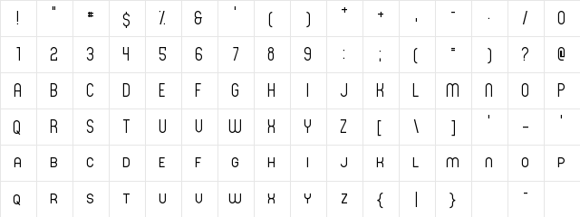 Chump Change Regular  glyph index