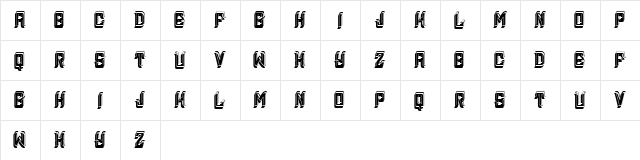 Jewelry Regular  glyph index