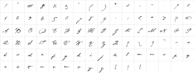 AL Constitution Regular  glyph index