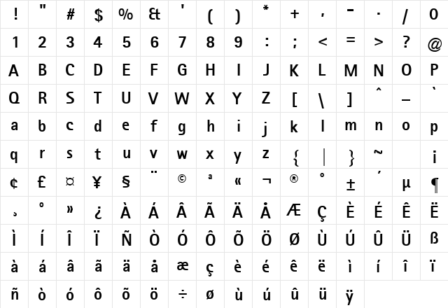 ATRotSanSerExtBol Regular  glyph index