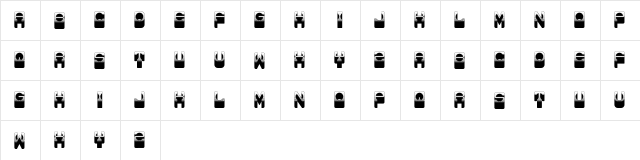 Reon Regular  glyph index