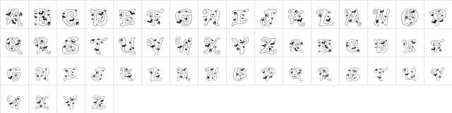 Halloween Bats Regular  glyph index