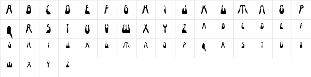 Fashionably Numb Regular  glyph index
