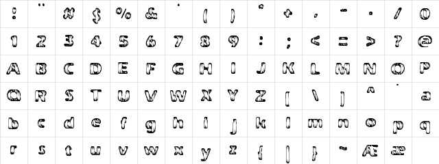Weathered BRK Regular  glyph index