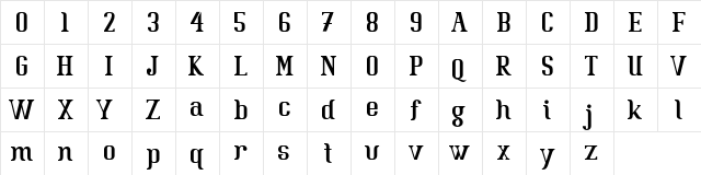 Batavia Glamore BOLD Bold  glyph index