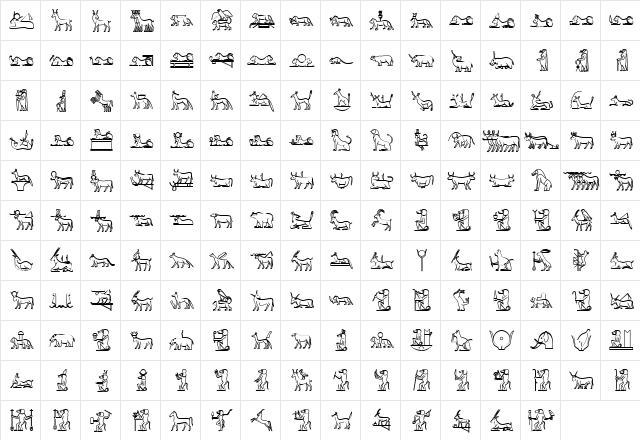 GlyphExtLibH Medium  glyph index