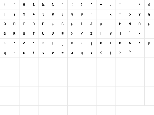HM Slender Bit Regular  glyph index