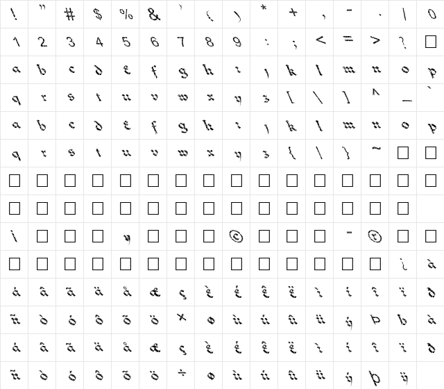 FZ JAZZY 33 CRACKED LEFTY Normal  glyph index