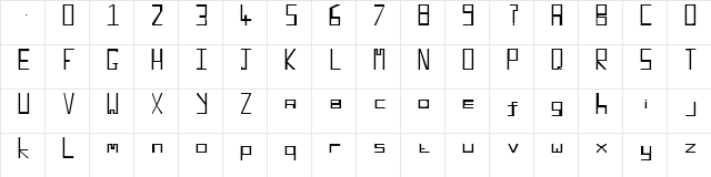Retro Blocky Regular  glyph index