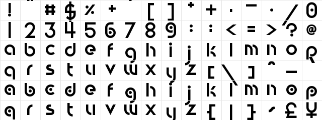 Circular Abstracts Regular  glyph index