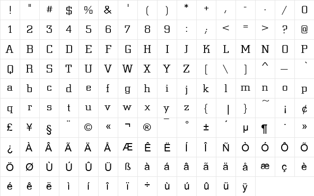 Ayar_Thawka_pub Regular  glyph index