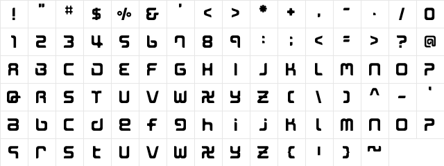MarkingMarker ALP  glyph index