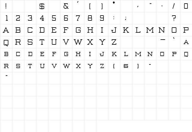 BivouacSCapsSSK Bold  glyph index
