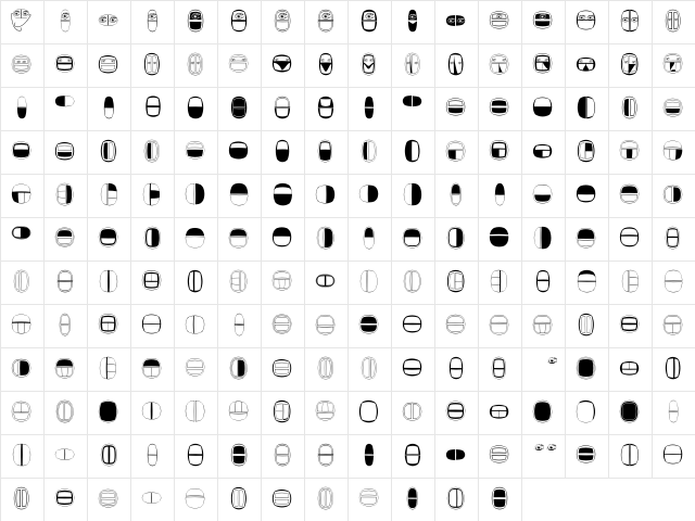 EggsnPills Regular  glyph index