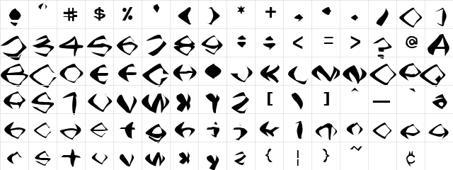 Retardo Psycho 1  glyph index