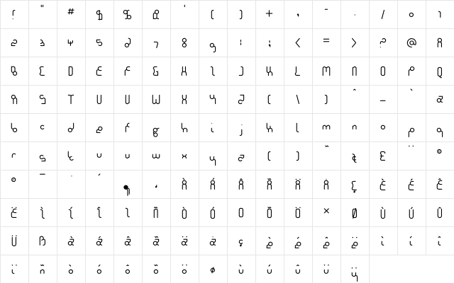 Circuit Regular  glyph index