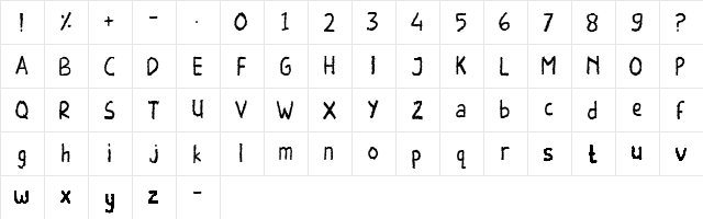 Kekeringan Regular  glyph index