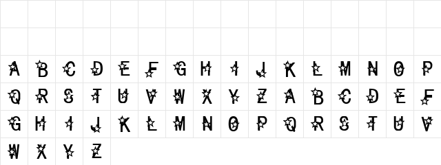 Nonny Hit Regular  glyph index