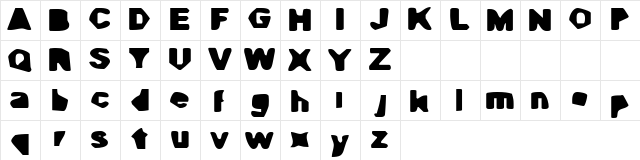 Hack Hound Regular  glyph index