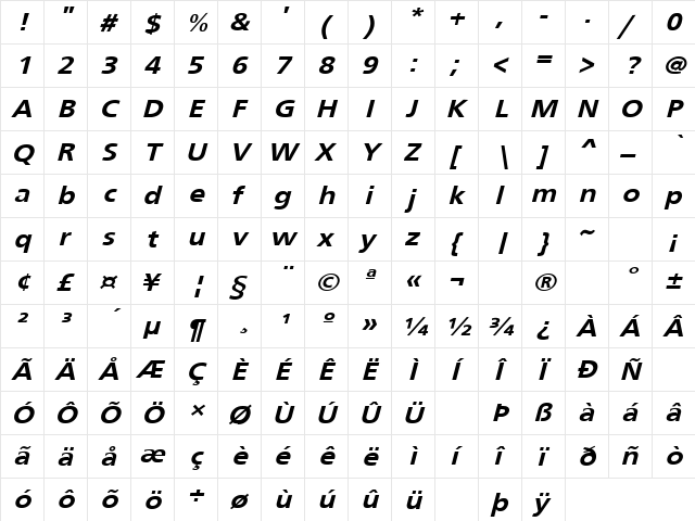 Four Sticks 15 Regular  glyph index