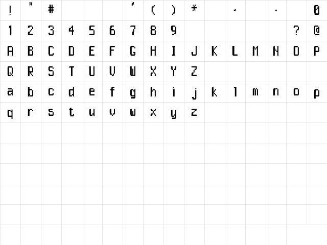 Kingbox Regular  glyph index