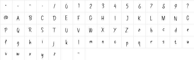 Pollaroid Regular  glyph index