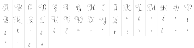 Rendezvows FREE Regular  glyph index