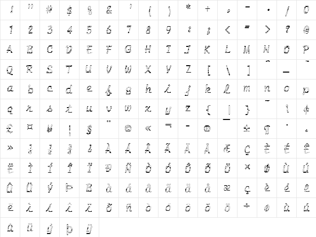FZ HAND 20 SPOTTED Normal  glyph index