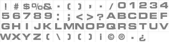 EURONEW Normal  glyph index