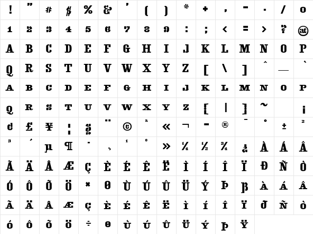 Beetle Carapace  glyph index