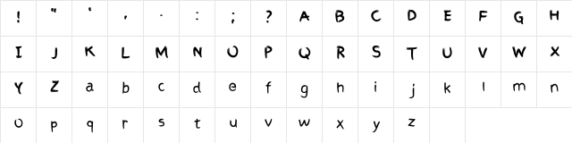 Abbi Regular  glyph index