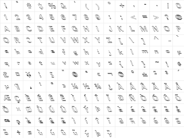 FZ BASIC 58 HOLLOW LEFTY Normal  glyph index