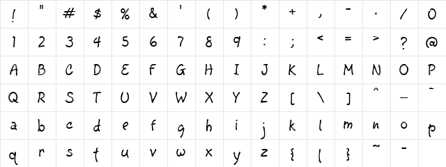 CK Greeting Card Regular  glyph index