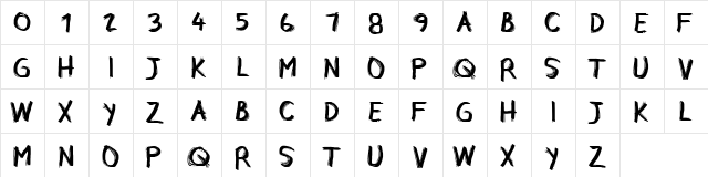 CF Rebelle Regular  glyph index