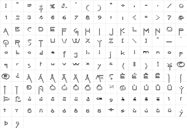 FZ JAZZY 45 3D EX Normal  glyph index