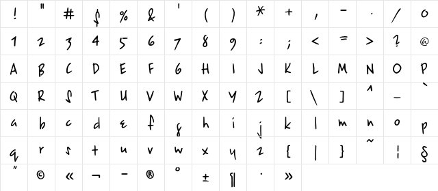 EpsilonC Regular  glyph index