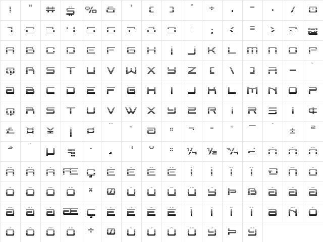 Blade Singer Gradient Regular  glyph index