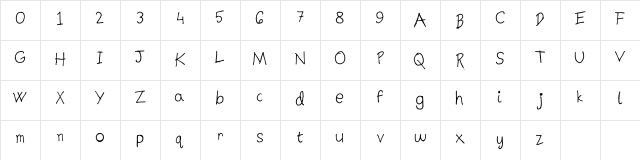 Talktothehand Regular  glyph index