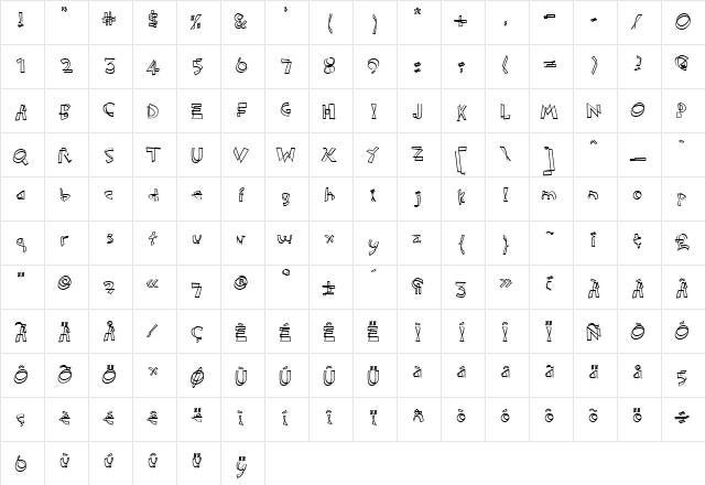 Manipulator Regular  glyph index