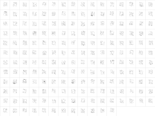 CarpetPartsCFS Regular  glyph index