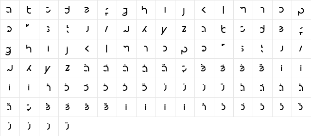 roul頓ans Regular  glyph index