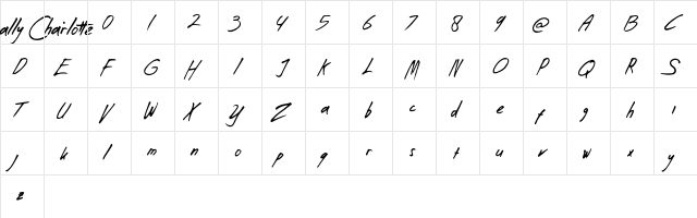 Svengally Charlotte Regular  glyph index