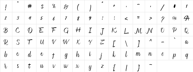 Glitter Medium  glyph index