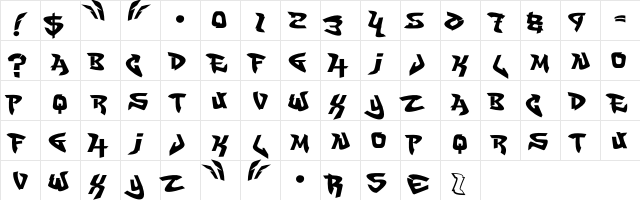 Fatcap_Free Regular  glyph index