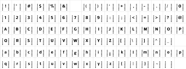 FilmStripTwo Regular  glyph index