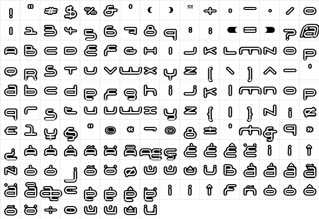 Adrenalin Regular  glyph index